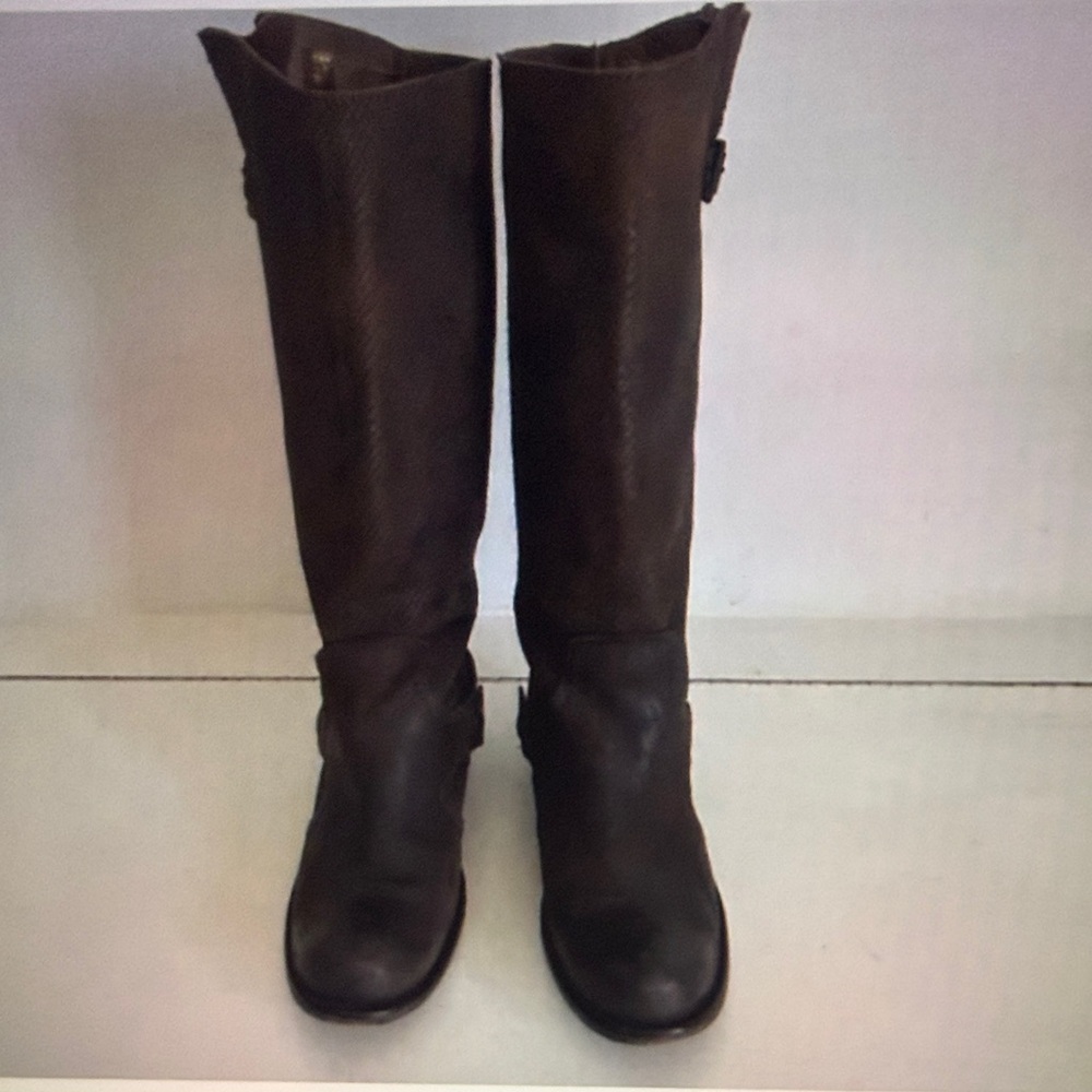 IKKS Women Brown Tall Pull On Leather Dress Riding Western Boot Size 38 US 7.5
